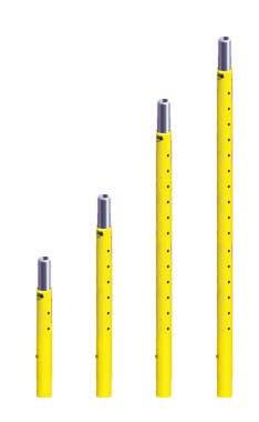 height from 41-in. (1.04m) to 146-in. (3.71m) Overall mast height adjusts from 74-in. (1.88m) to 89-in. (2.26m) Mast offset adjusts from 12-in. (0.