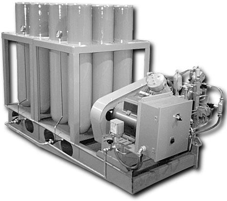 COMPRESSOR and AIR RECEIVER STANDARD Compressor generates 5 CFM @ 3000 psig 5 hp, TEFC motor Nema 4 A.T.L.
