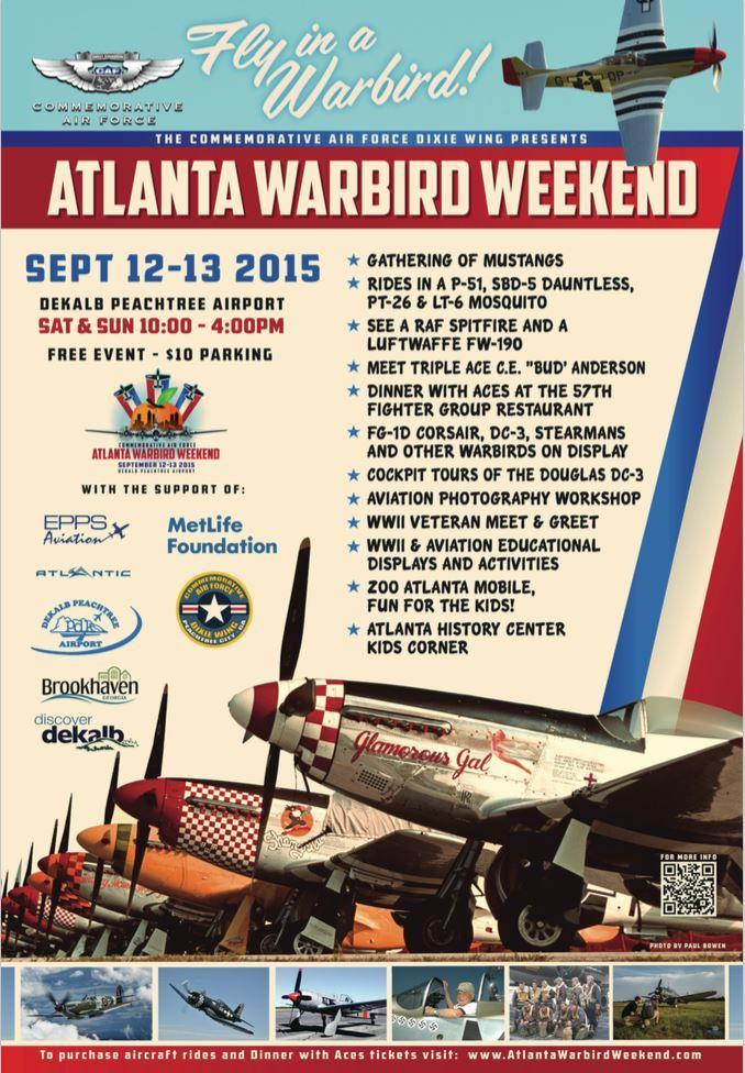 A spectacular fleet of P-51 Mustangs and other World War II warbirds will fill the sky for the second Annual Atlanta Warbird Weekend (AWW) Sept. 12-13 in Atlanta, Ga.