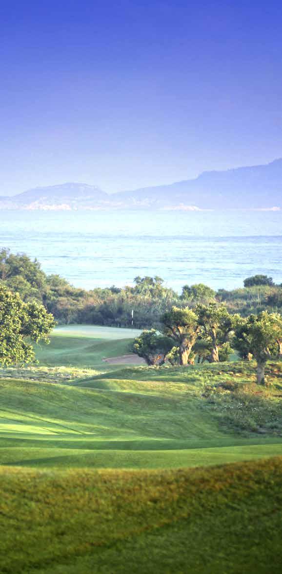 This sporty two-shotter lets you can have a crack with driver to get up close to the green, whose backdrop is the Ionian Sea, or lay up short of the bunkers and hit an achingly tempting wedge