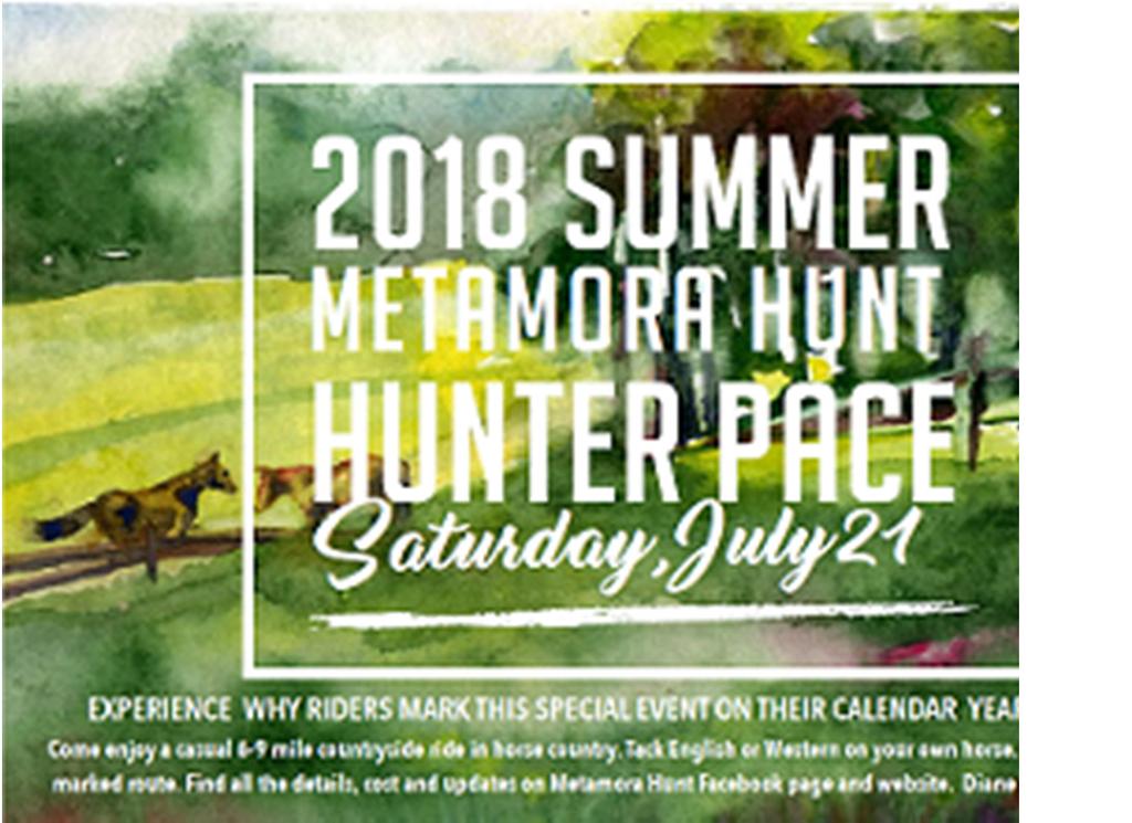enjoy the beauty of the Metamora Hunt Country on a clearly marked trail.