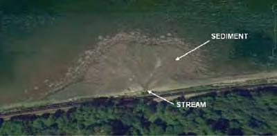 Accretion due to stream sediment added naturally to the shore Puget Sound, Everett Accretion due to construction of a partial