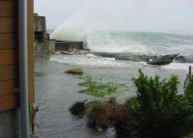 Example of a water touch point Sydney, Australia (Glebe Point Park) Wave Overtopping: Wave overtopping is water carried over the top of a coastal structure, due to