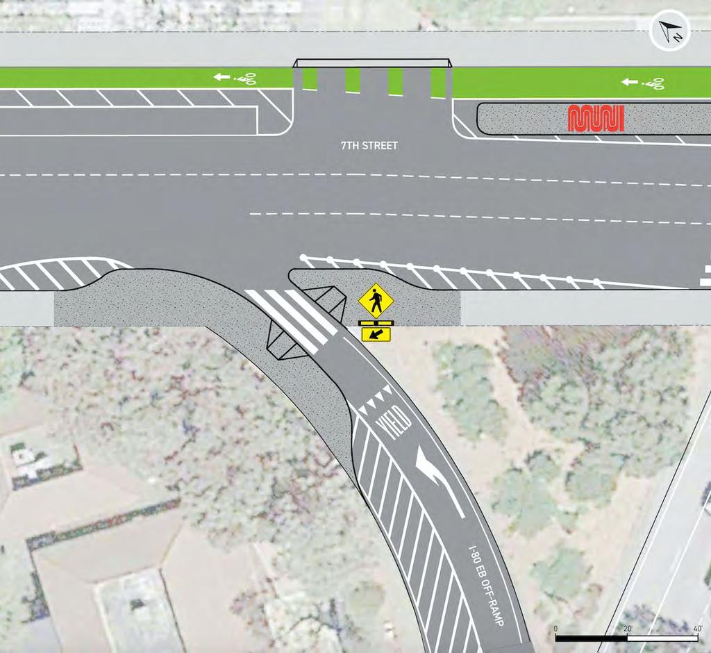 reduction at the I-80 off-ramp approach - Crosswalk