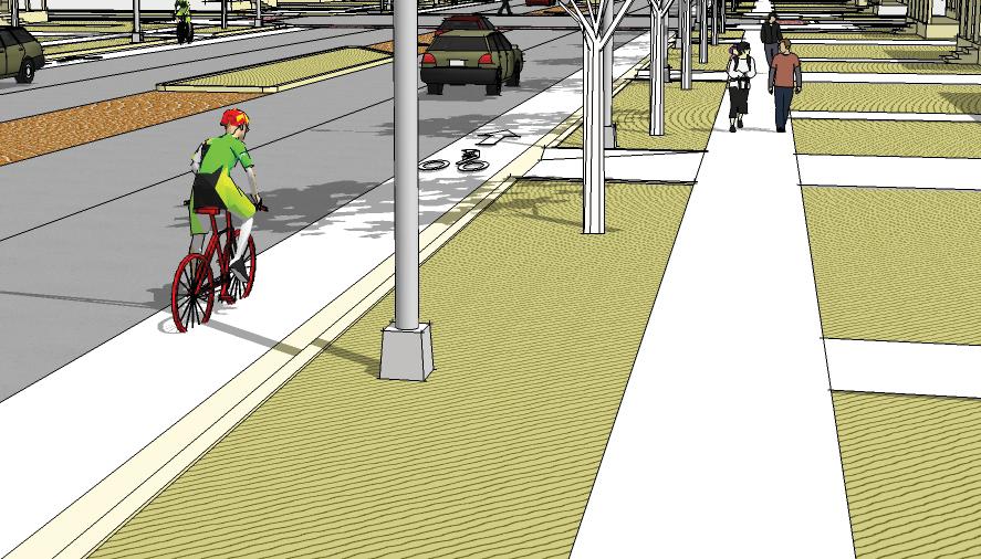 for cross streets only when medians used Bicycle Lanes On-Street Parking optional, not common, 7.