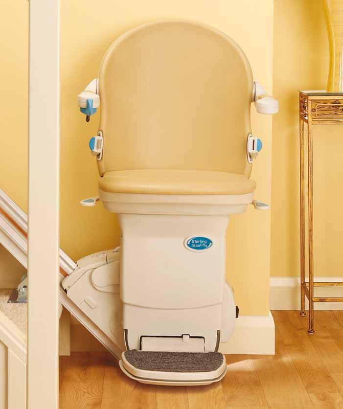 Simplicity+ Straight stairlift For those requiring powered options, the Simplicity+ is a stylish solution to overcome the challenges of climbing straight stairs.