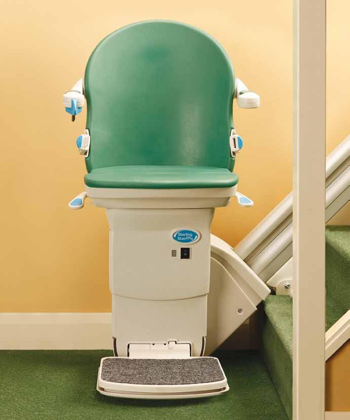 Sterling 1000 Straight stairlift For those looking for minimal track intrusion into the staircase, the Sterling 1000 offers one of the slimmest straight stairlift tracks on the market.