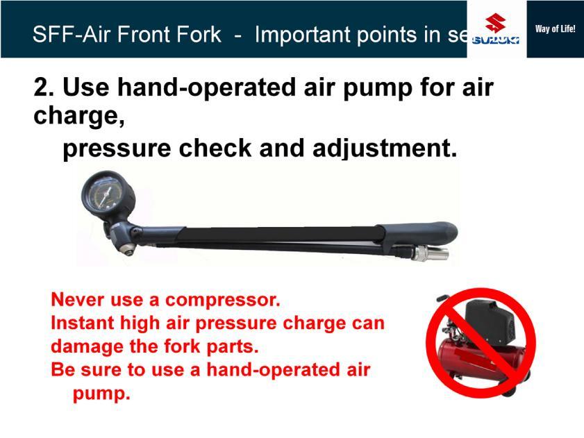 Use a hand-operation pump to charge air.