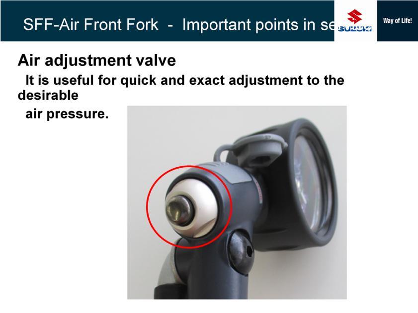 This air pump sample has quick air release device. Pressing the button to release the air.