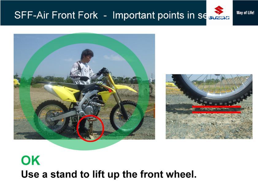 The front wheel must be