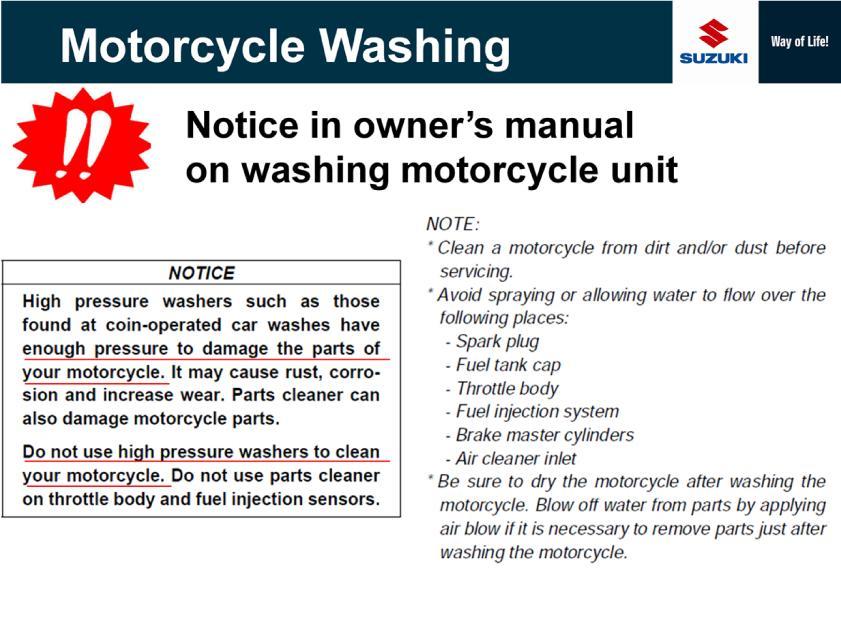 This is an extra explanation about motorcycle washing.