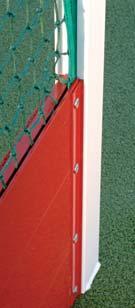 retaining system holds the net firmly in place without the use of net clips 460mm high reinforced aluminium backboard panels with red