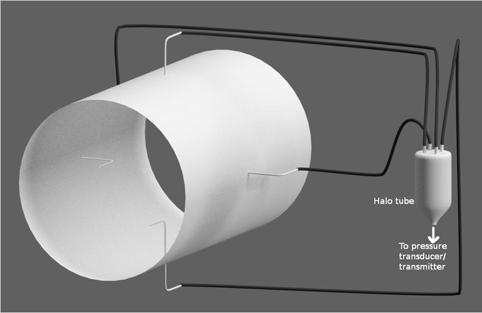 The design of the Pitot tube is as shown in the illustration 5. The material of construction is SS316. The wall thickness needs to be maintained below 1mm.