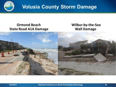 This area of southern Flagler Beach also saw a mile and a half of rock revetment destroyed.