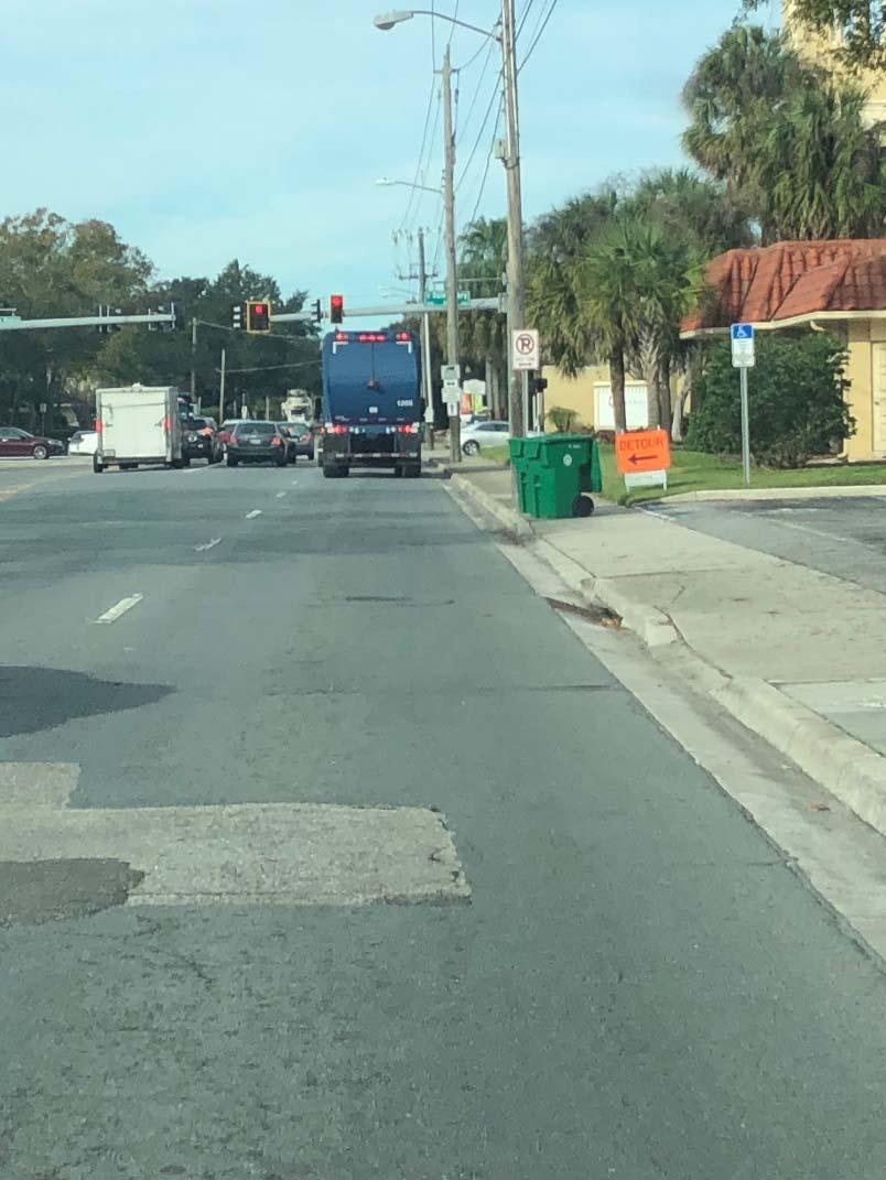 the bike lanes for trash pickup