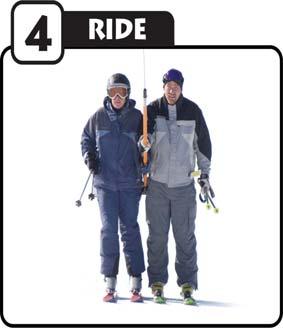 Enjoy A Safe T-Bar Ride ~ Skiers (cont d) Ride RIDE As the t-bar pulls you up the hill, keep skis parallel and facing forward. Remember to always keep one hand on the t-bar pole.