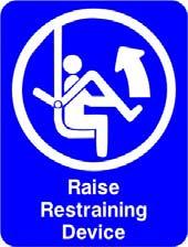 Important Information Signs (cont d) Raise Restraining Device