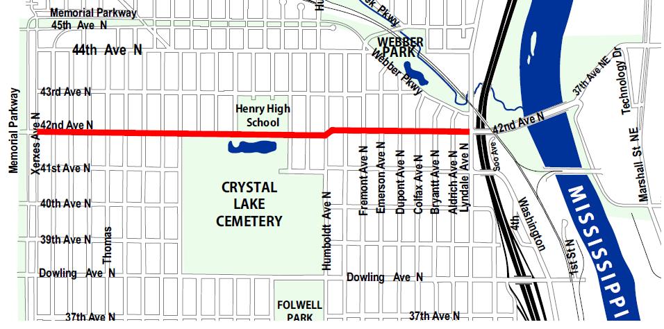Project Overview Location: 42nd Ave N (Xerxes Ave N to Lyndale Ave N) What? Full reconstruction of right-of-way When?