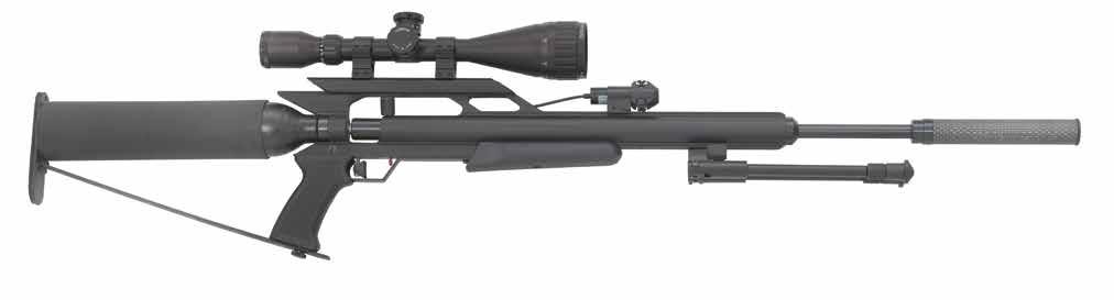 All GunPower SSS rifles come with a power adjuster built into the frame, allowing the user to adjust the power shot-to-shot.