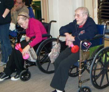 The group led the residents in a game of heart darts that was enjoyed by all and prizes were awarded to everyone.