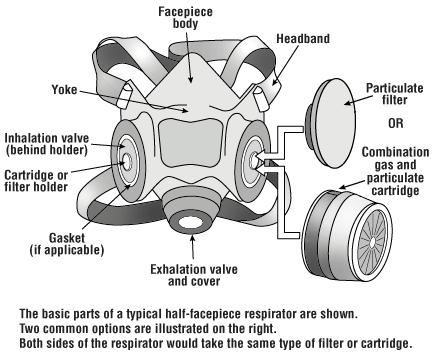 Figure 1 - Sample Half-face Respirator What is an example of a checklist for caring for my self-contained breathing apparatus (SCBA)?