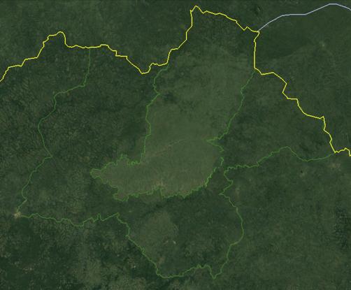 3 Figure+3.+Satellite+image+of+Garamba+NP+containing+suitable+habitat+for+giraffe+and+bordered+all+ around+by+densely+wooded+areas.+ + The population dynamics of Garamba s giraffe arehighlightedbelow.