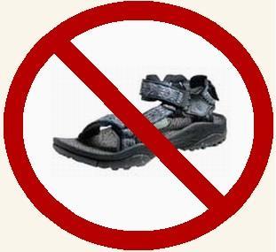 RULE 6: -Never wear open toe shoes -always wear closed-toe shoes in the