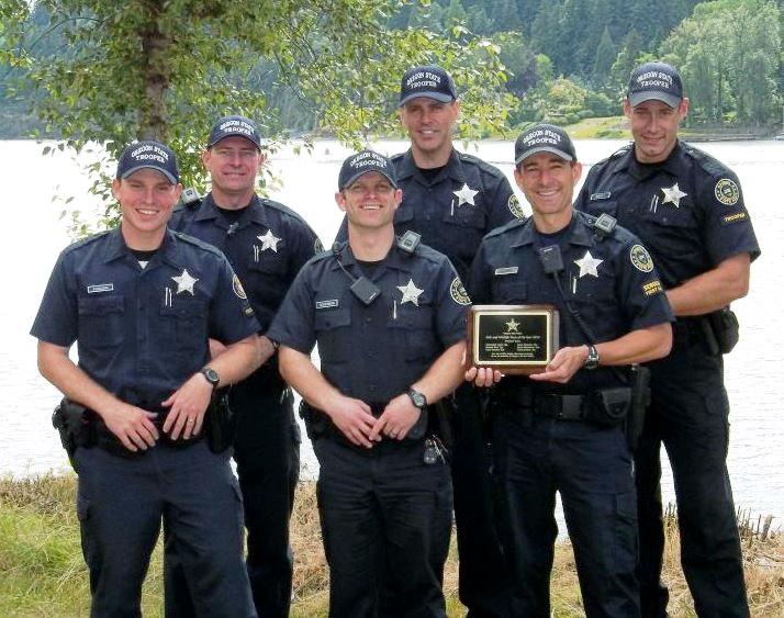 work of troopers assigned to the Portland Team when Captain Jeff Samuels announced Wednesday they were the recipients of the Division's Team of the Year award for 2012 during a presentation at the