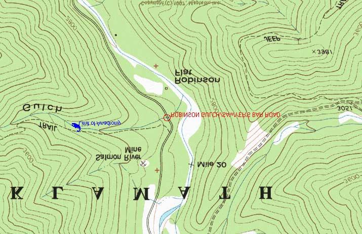 Site #8: Robinson Gulch/Sawyer s Bar Road; North Fork Salmon River; Salmon River; Klamath River Ranking: #31 = Low-Priority Location: Road ID #1C01; County Map #3. USGS Quad: Tanners Peak.