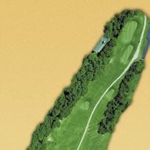 The oval-shaped, relatively flat green lies diagonally to the centerline of the hole. 169 155 138 130 HCP 15 A landscape bed of native species sits on the left side of the tee.