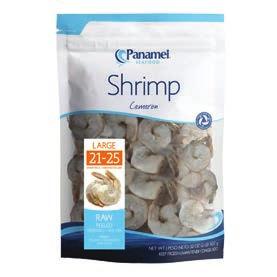 UNCOOKED SHRIMP PDT-On - Uncooked, Peeled, Deveined, Tail-On 2 lb SIZE COUNT PER LB PACK/SIZE