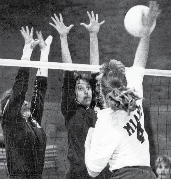 Single-Season Top 10 Angel Miller (right) holds top marks in two singleseason categories: Kills (527) and attempts (1,386). She established both during the 1991 season. Kills 1. Angel Miller (1991).