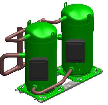 The twin compressor choice The dual compressor configuration for each refrigerant circuit, allows the chiller to realize important advantages in comparison with a single compressor- per circuit unit.