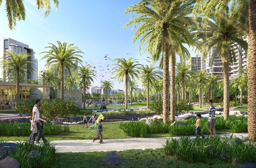 DUBAI HILLS PARK Designed with natural beauty and the city s wellness in mind, Dubai Hills Park encompasses wadi trails, a 2.
