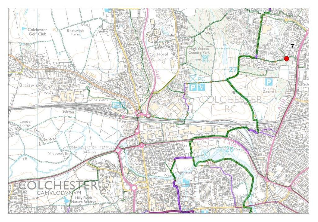 2.3 Relationship between programme activity and automatic count data 2.3.1 High Woods The High Woods Route, linking a residential area to the north of Colchester to the town centre and other key