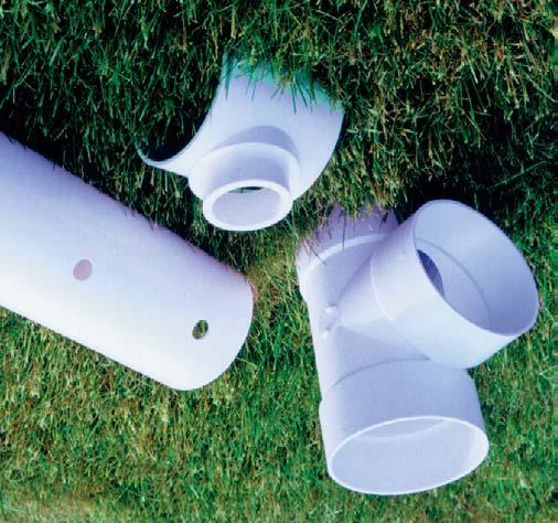 400 SERIES PVC SEWER PIPE, PVC&STYRENE SEWER FITTINGS Sewer & Drain pipe and fittings are used for sewer lines, septic tank seepage systems and perimeter drains.