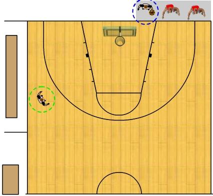 If in rectangles 4, 5 or 6, the place nearest to the infraction shall be determined by drawing two (2) imaginary lines between the corners of the playing court and the ends of the free-throw line