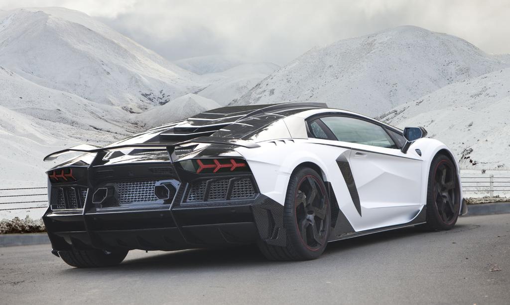 MANSORY LIMITED CARBONADO GT WIDE BODY KIT FOR YOUR LAMBORGHINI AVENTADOR An eye-catching new feature of the newly styled Aventador front is the striking skirt with the optimised air intakes for