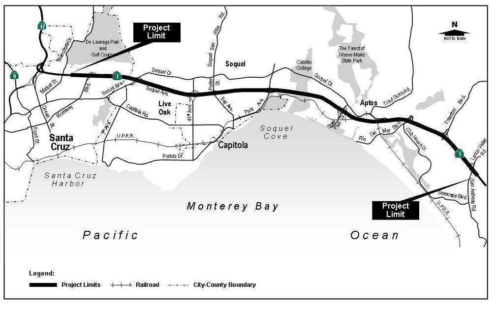 2 PROJECT DESCRIPTION The Highway 1 High Occupancy Vehicle Lane Widening Project proposes to widen Highway 1 (designated State Route 1) for a distance of approximately 14.5 kilometers (9.