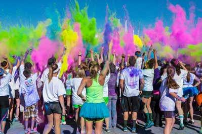 Don t worry, there will be plenty of color throughout the course and at the finish line party.