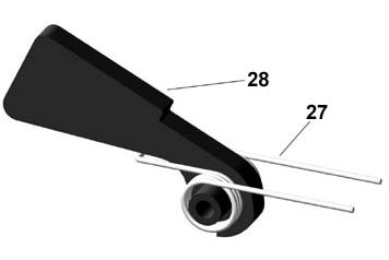 Install the trigger and trigger spring (item 29) into the lower receiver (item 30) as shown in Fig 32. Make sure the spring legs face muzzle end.