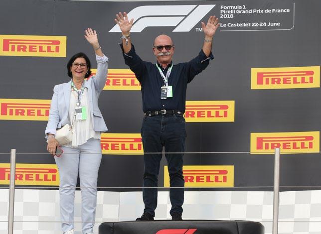 F1 podium where guests can celebrate atop of