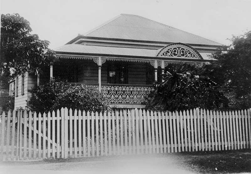 Warwick residence, with intricate lacework on the verandah, ca.