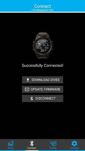 3 Wait Connect 2 : 50 Update Firware Once the Teric is connected to Shearwater cloud obile, select Update Firware fro the connect tab.