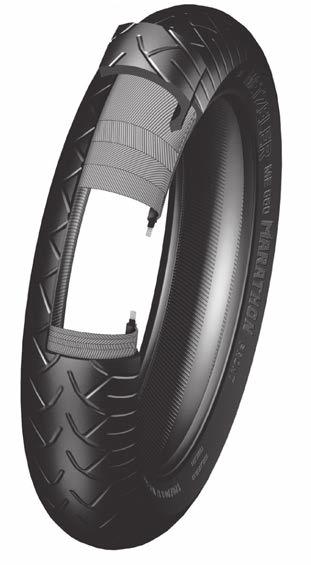 Each layer is made of textile cords coated into rubber and the overlap angle is designed in order to confer the tyre the required dynamic characteristics.