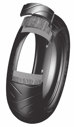BIAS - BELTED TYRE Belted tyre with radial carcass The main difference of the bias-belted tyre is given by the structure of the carcass that in this case is radial.