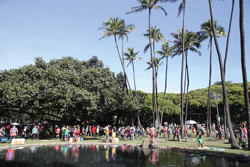 AFTER THE FINISH Post race at the park will be a festive time with entertainment, refreshments and shared experiences. AWARDS The awards ceremony begins at 1:00PM at the Bandstand in Kapiolani Park.