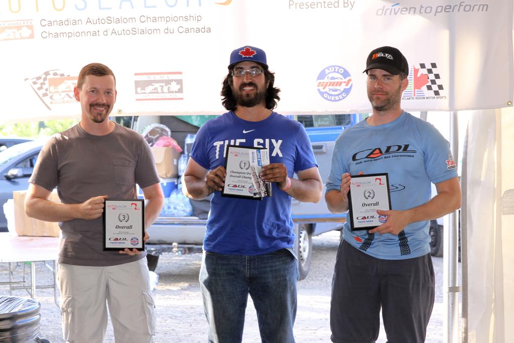 (Overall: L to R) Michael Morgan 3rd,, Mike Versa 1st, Simon Gagnon 2nd The event was run under ideal summer weather conditions for all three days.