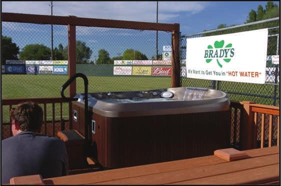 Brady s Hot Tub: Any party that reserves our 1st base picnic area will have access to our Brady s Hot Tub for the entirety of the game. Don t forget your swim wear!
