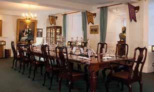 The Royal dining room has been used to entertain the Royal Colonel of the Regiment, Her Majesty the Queen, in the